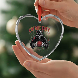 Funny Grim Reaper Dark Football Heart Crystal Glass Ornament Game Day Fan Lifestyle TS12 Print Your Wear
