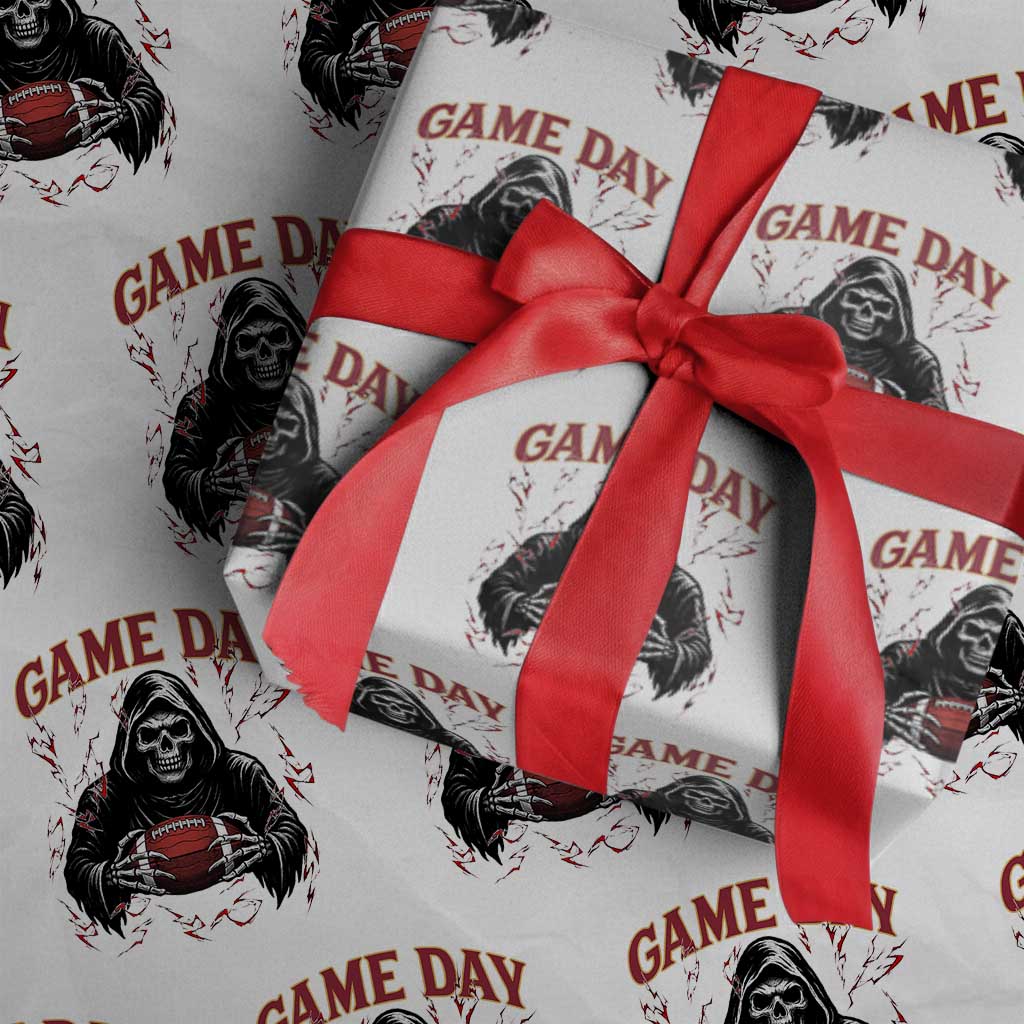 Funny Grim Reaper Dark Football Wrapping Paper Roll Game Day Fan Lifestyle TS12 White Print Your Wear
