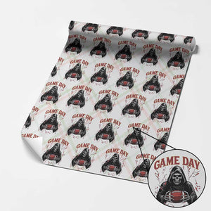 Funny Grim Reaper Dark Football Wrapping Paper Roll Game Day Fan Lifestyle TS12 Christmas Plaid Print Your Wear