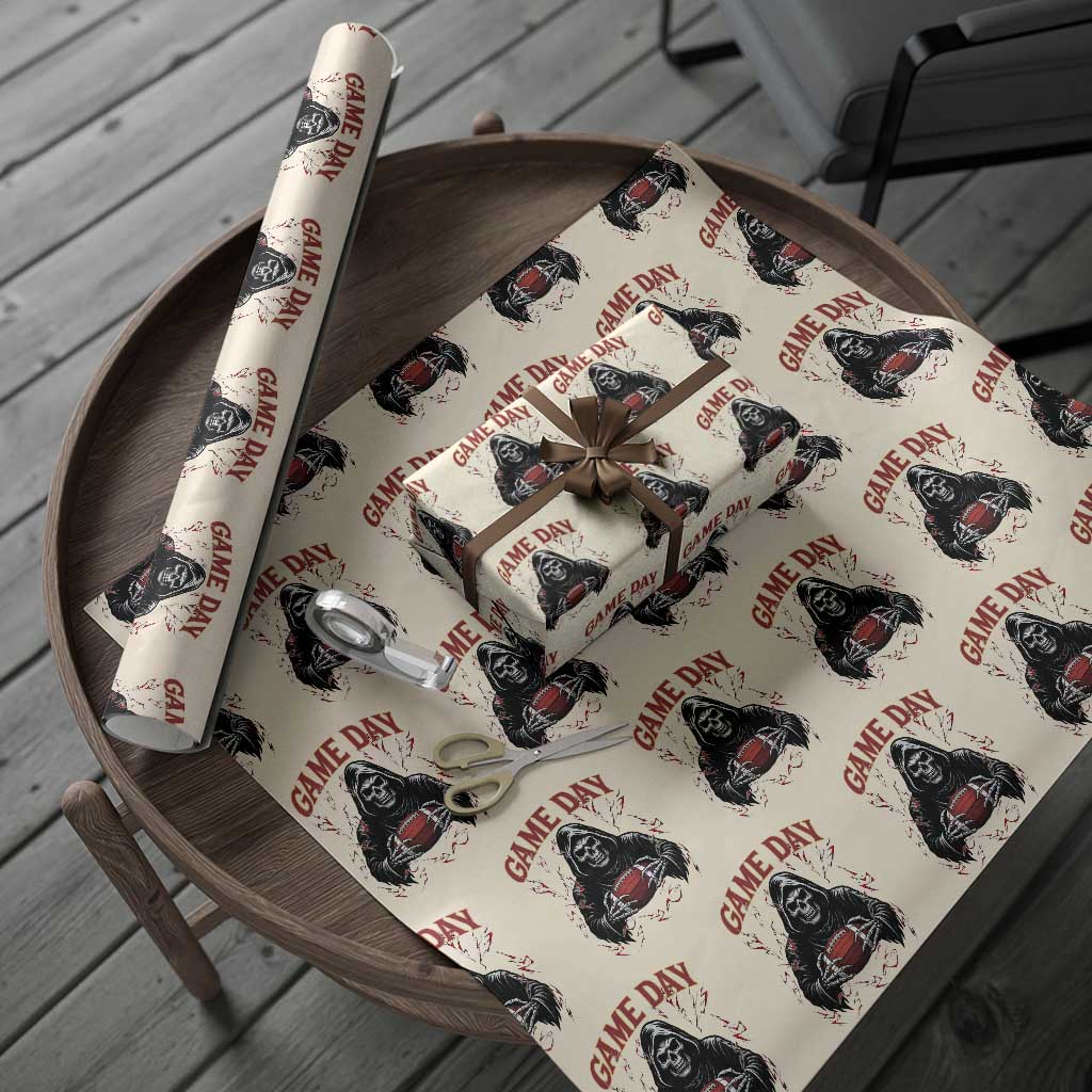 Funny Grim Reaper Dark Football Wrapping Paper Roll Game Day Fan Lifestyle TS12 Beige Print Your Wear