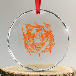 Funny Grizzly Bear Sport Fan Game Day Crystal Glass Ornament TS11 Transparent Glass 3'' Circle Print Your Wear
