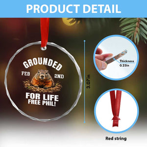 Funny Groundhog Crystal Glass Ornament Grounded For Life Ground Hog Day TS10 Print Your Wear