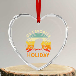 Funny Groundhog Day Heart Crystal Glass Ornament My Favorite Holiday Retro Vintage Woodchuck TS11 Transparent Glass 3'' Heart Print Your Wear