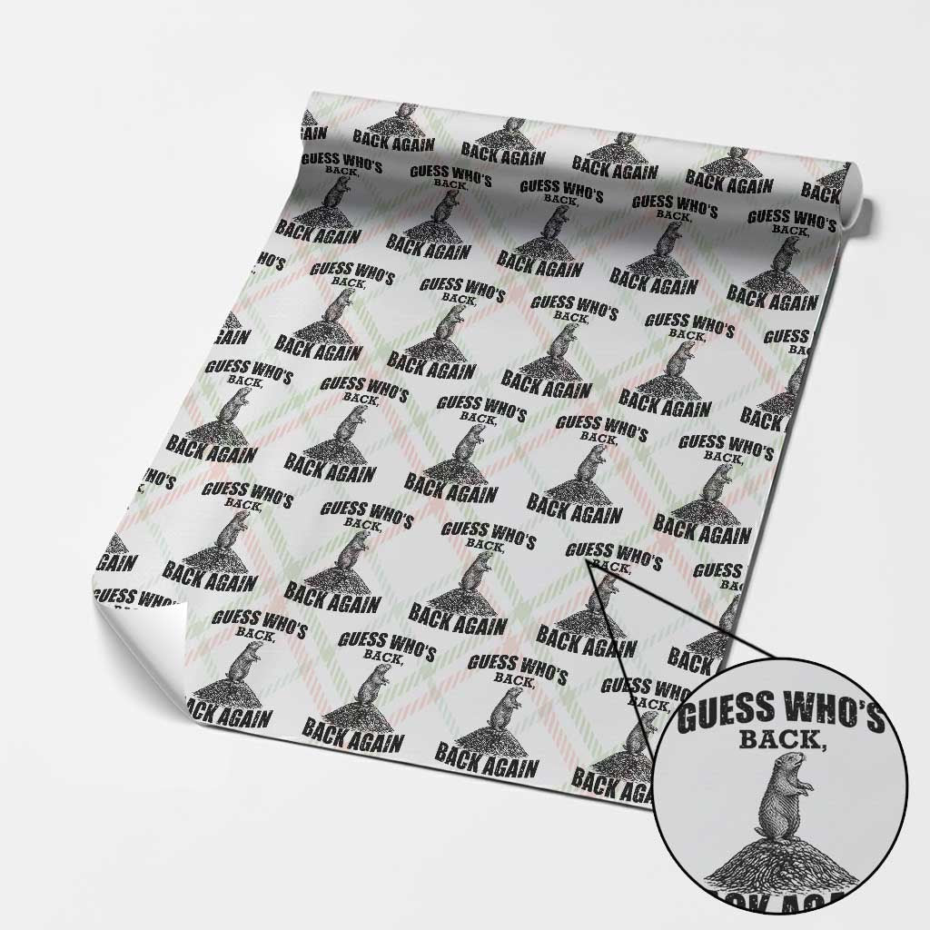 Funny Groundhog Day Wrapping Paper Roll Retro Guess Whos Back TS10 Christmas Plaid Print Your Wear