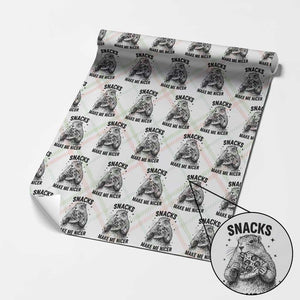 Funny Groundhog Eating Pizza Wrapping Paper Roll Snacks Make Me Nicer TS14 Christmas Plaid Print Your Wear