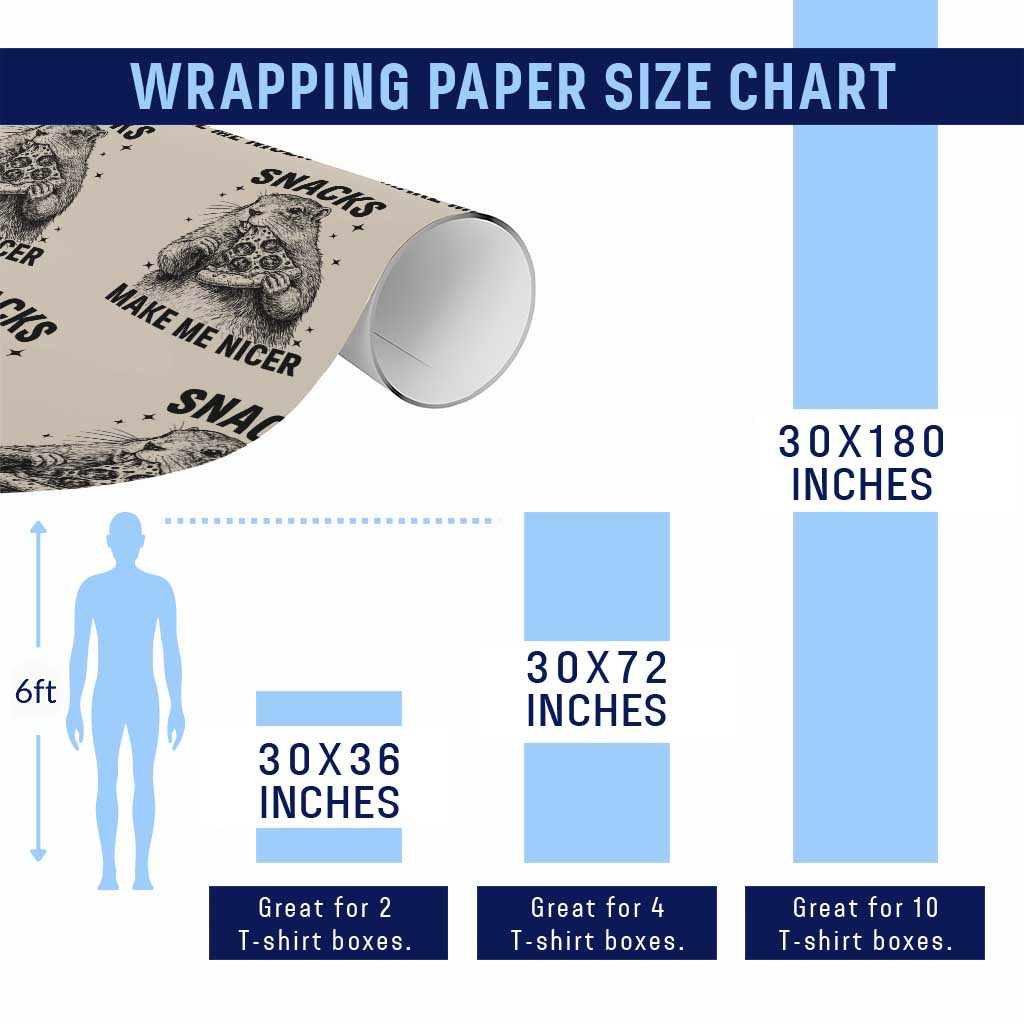 Funny Groundhog Eating Pizza Wrapping Paper Roll Snacks Make Me Nicer TS14 Print Your Wear