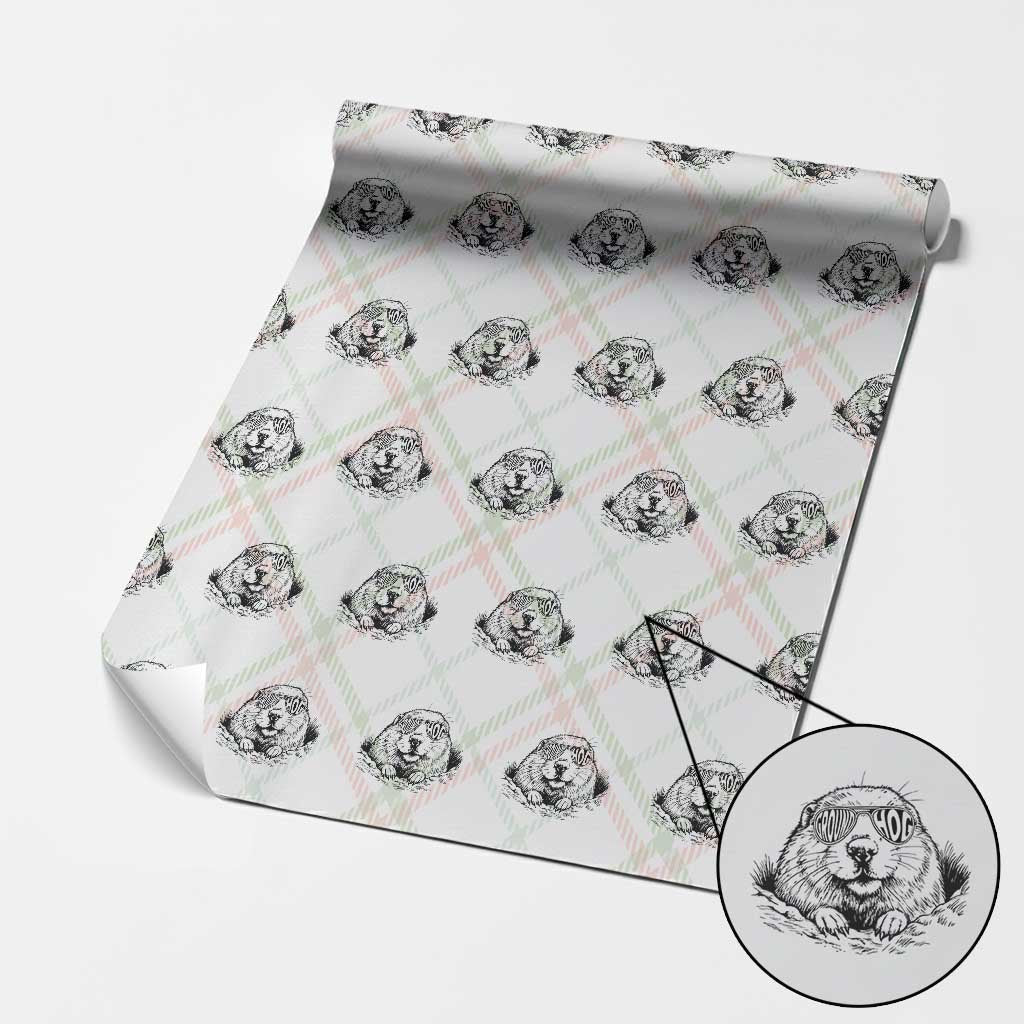 Funny Groundhog Face Woodchuck Sunglassess Wrapping Paper Roll TS11 Christmas Plaid Print Your Wear