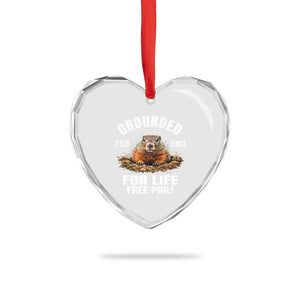 Funny Groundhog Heart Crystal Glass Ornament Grounded For Life Ground Hog Day TS10 Print Your Wear