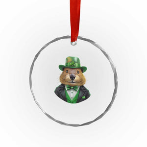 Funny Groundhog Leprechaun Crystal Glass Ornament Woodchuck Happy St Patrick's Day - Print Your Wear