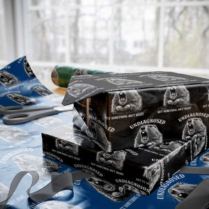 Funny Groundhog Meme Undiagnosed But Something Aint Right Wrapping Paper Roll TS10 Black Print Your Wear