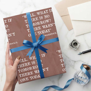 Funny Groundhog Movie Wrapping Paper Roll Well What If There Is No Tomorrow There Wasnt One Today Woodstock Illinois TS11 Mocha Print Your Wear