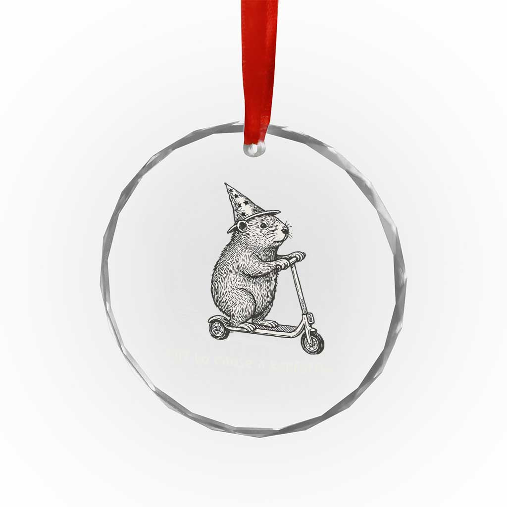 Funny Groundhog Off To Cause A Kerfuffle Crystal Glass Ornament TS10 Print Your Wear