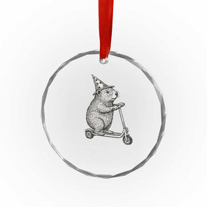 Funny Groundhog Off To Cause A Kerfuffle Crystal Glass Ornament TS10 Print Your Wear