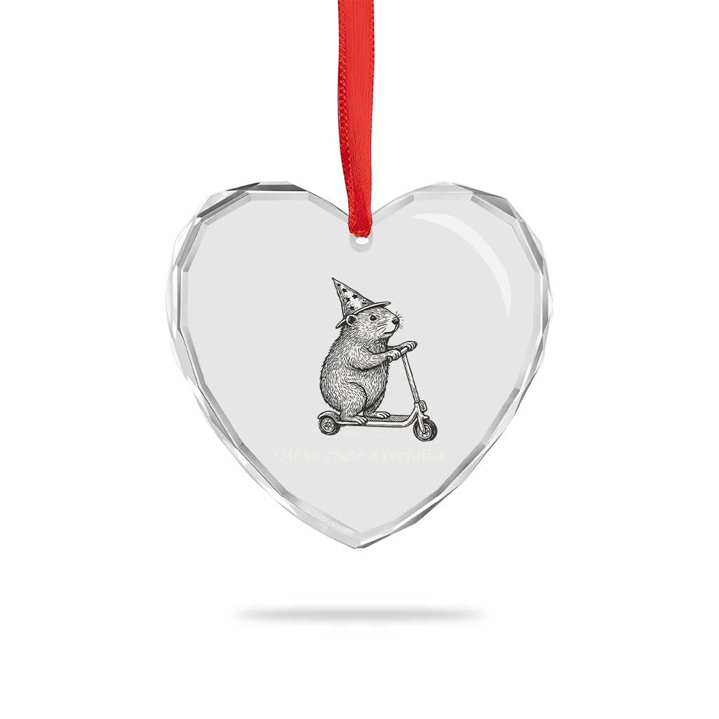 Funny Groundhog Off To Cause A Kerfuffle Heart Crystal Glass Ornament TS10 Print Your Wear