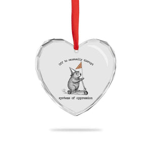 Funny Groundhog Scooter Meme Heart Crystal Glass Ornament Off To Causually Disrupt System Of Oppression TS14 Print Your Wear