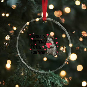 Funny Groundhog Valentines Crystal Glass Ornament I Would Pretend To Die For You TS14 Print Your Wear