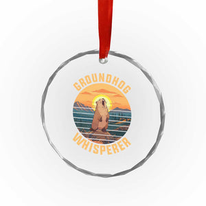 Funny Groundhog Whisperer Crystal Glass Ornament Screaming Woodchuck Mountain Forest TS11 Print Your Wear
