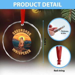 Funny Groundhog Whisperer Crystal Glass Ornament Screaming Woodchuck Mountain Forest TS11 Print Your Wear