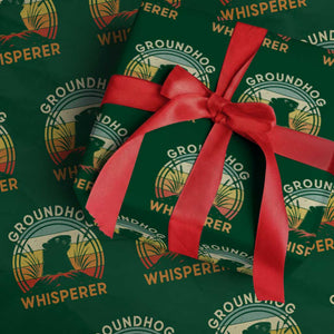 Funny Groundhog Whisperer Wrapping Paper Roll Retro Vintage Woodchuck Lover TS11 Green Print Your Wear