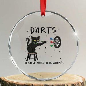 Funny Grumpy Cat Darts Crystal Glass Ornament Because Murder Is Wrong TS12 Transparent Glass 3'' Circle Print Your Wear