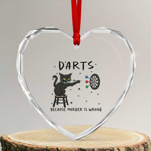 Funny Grumpy Cat Darts Heart Crystal Glass Ornament Because Murder Is Wrong TS12 Transparent Glass 3'' Heart Print Your Wear