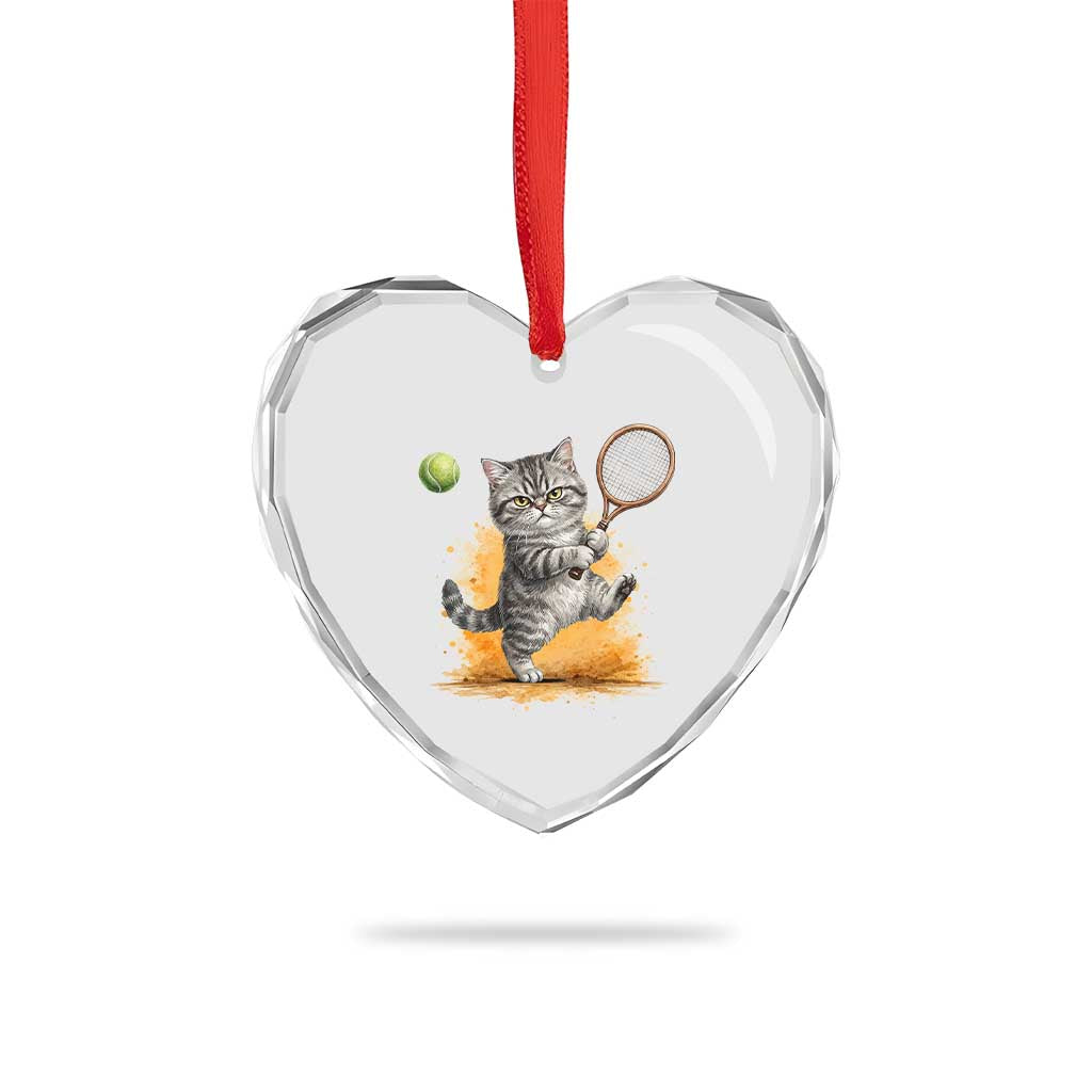 Funny Grumpy Cat Tennis Player Heart Crystal Glass Ornament Gift For Tennis Fans TS12 Print Your Wear