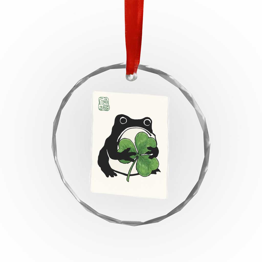 Funny Grumpy Frog Japanese St Patricks Day Crystal Glass Ornament TS11 Print Your Wear