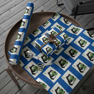 Funny Grumpy Frog Japanese St Patricks Day Wrapping Paper Roll TS11 Blue Print Your Wear