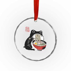 Funny Grumpy Frog Ramen Crystal Glass Ornament Sumi-e Kawaii Ink Painting Japanese TS10 Print Your Wear