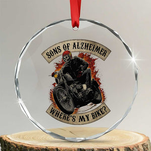 Funny Grumpy Old Biker Crystal Glass Ornament Sons Of Alzheimer Where Is My Bike TS11 Transparent Glass 3'' Circle Print Your Wear