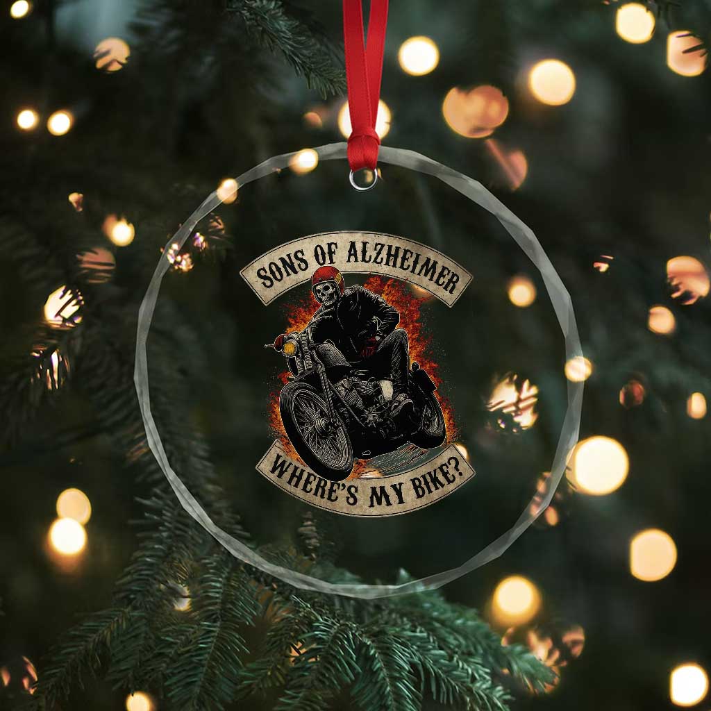 Funny Grumpy Old Biker Crystal Glass Ornament Sons Of Alzheimer Where Is My Bike TS11 Print Your Wear