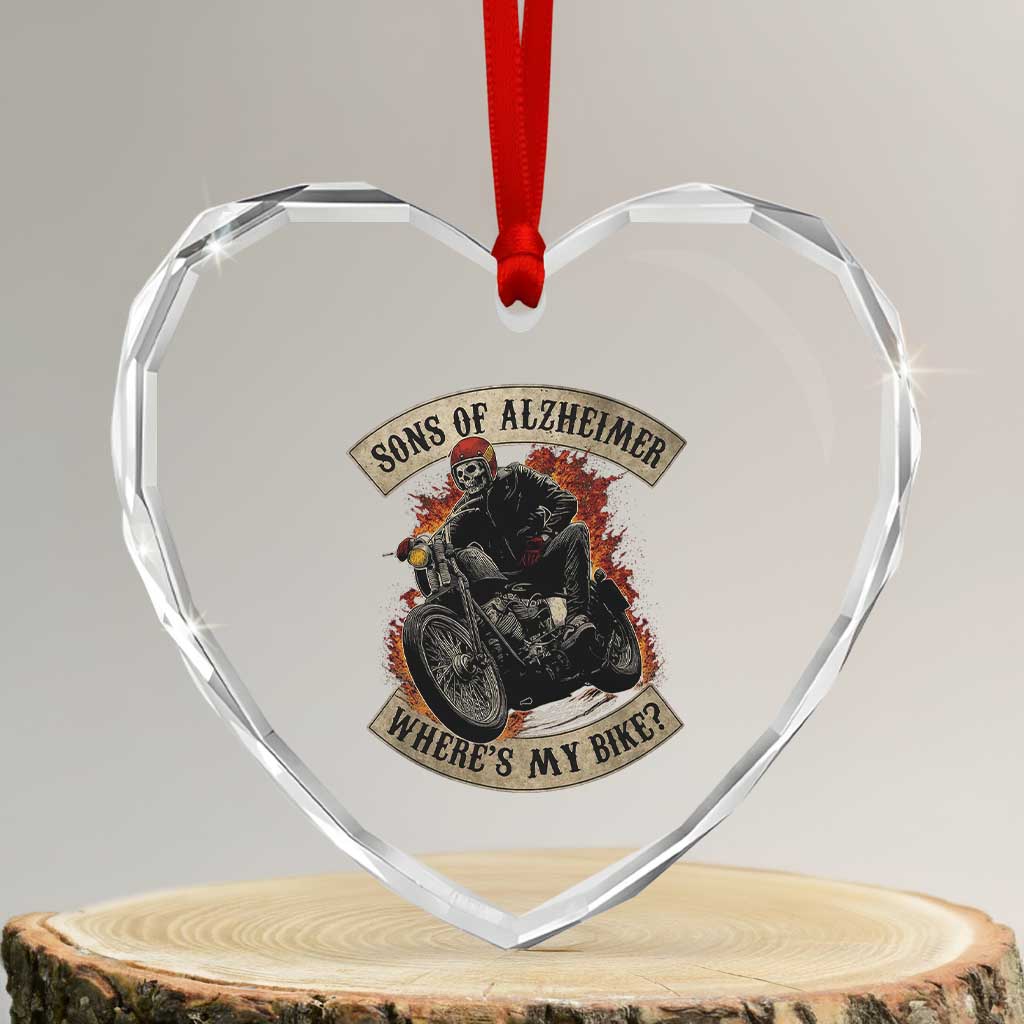 Funny Grumpy Old Biker Heart Crystal Glass Ornament Sons Of Alzheimer Where Is My Bike TS11 Transparent Glass 3'' Heart Print Your Wear