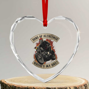 Funny Grumpy Old Biker Heart Crystal Glass Ornament Sons Of Alzheimer Where Is My Bike TS11 Transparent Glass 3'' Heart Print Your Wear