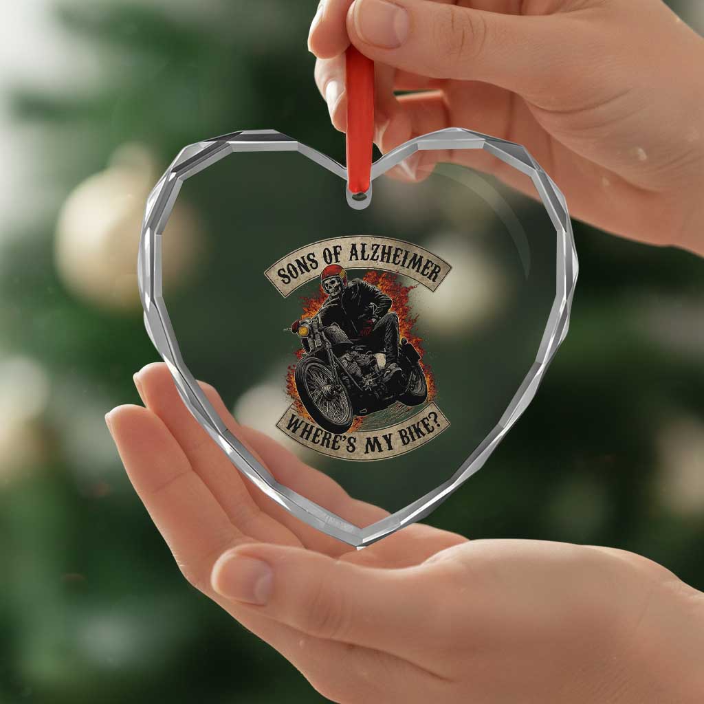 Funny Grumpy Old Biker Heart Crystal Glass Ornament Sons Of Alzheimer Where Is My Bike TS11 Print Your Wear
