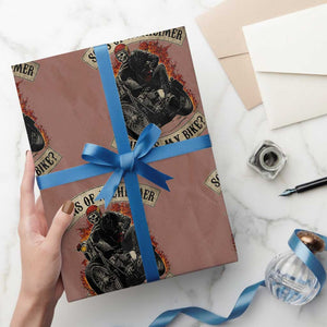 Funny Grumpy Old Biker Wrapping Paper Roll Sons Of Alzheimer Where Is My Bike TS11 Mocha Print Your Wear