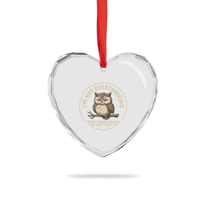 Funny Grumpy Owl Overthinker Heart Crystal Glass Ornament Im Not Overthinking Im Pre Solving Problems Introvert Anxiety Humor