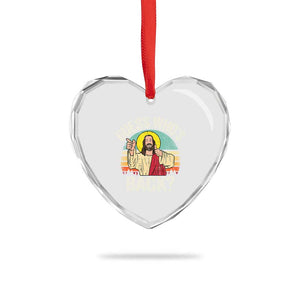 Funny Guess Who Is Back Jesus Easter Christian Heart Crystal Glass Ornament TS11 Print Your Wear