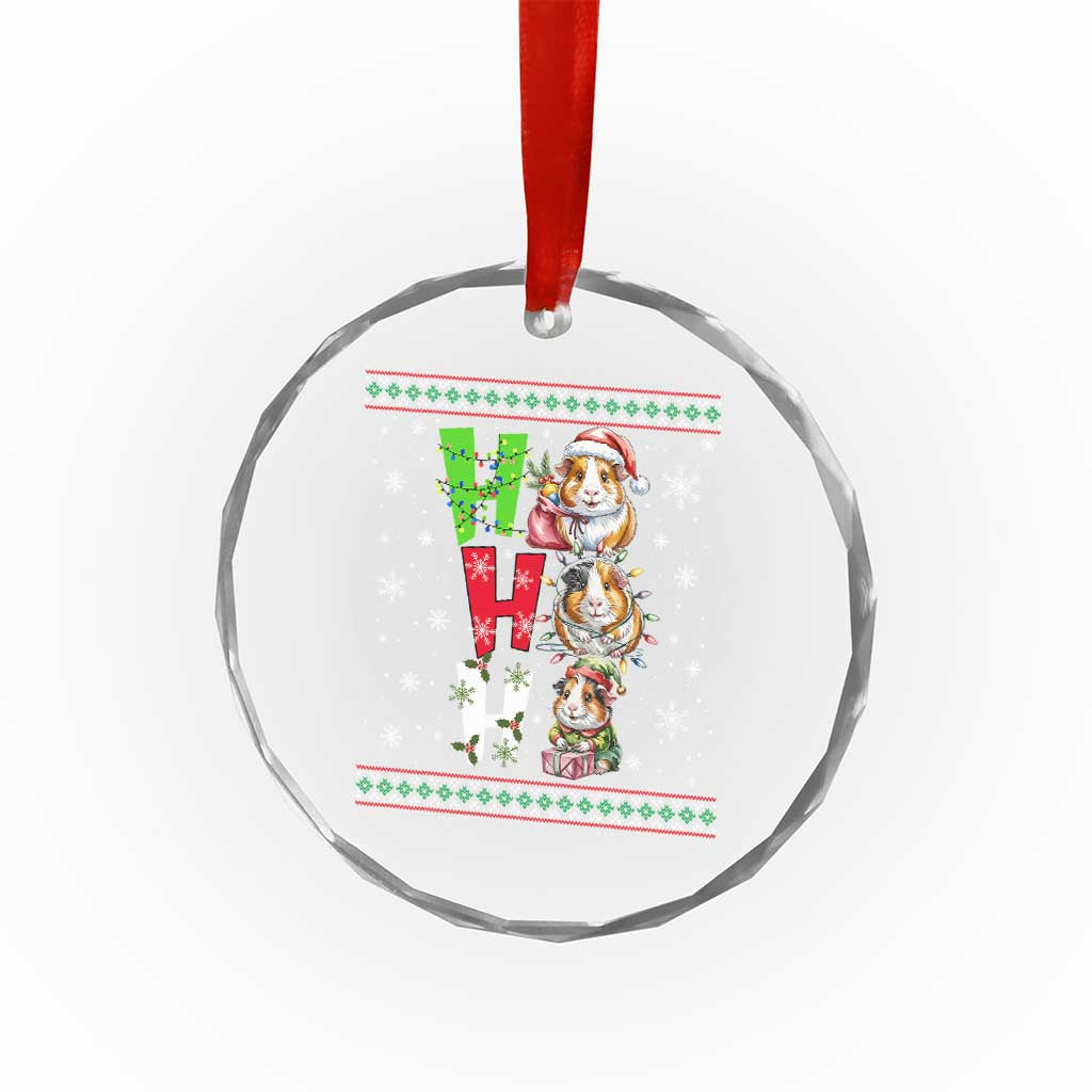 Funny Guinea Pig Ho Ho Ho Ugly Christmas Sweater Crystal Glass Ornament Cute Pet Lover TS12 Print Your Wear