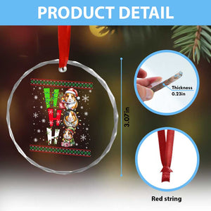Funny Guinea Pig Ho Ho Ho Ugly Christmas Sweater Crystal Glass Ornament Cute Pet Lover TS12 Print Your Wear