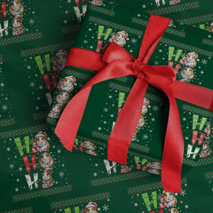 Funny Guinea Pig Ho Ho Ho Ugly Christmas Sweater Wrapping Paper Roll Cute Pet Lover TS12 Green Print Your Wear