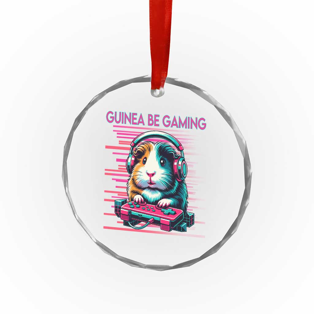 Funny Guinea Pig Video Game Player Gift Crystal Glass Ornament Guinea Be Gaming TS12 Print Your Wear