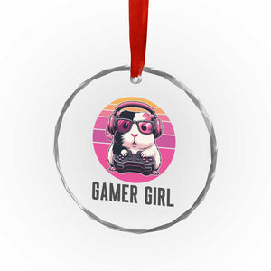 Funny Guinea Pig Video Game Rodent Lover Crystal Glass Ornament Gamers Girl Sunset Retro Gift TS12 Print Your Wear