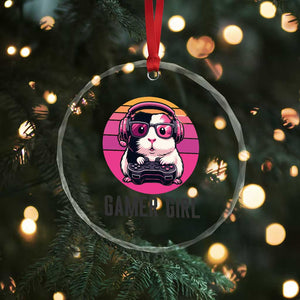 Funny Guinea Pig Video Game Rodent Lover Crystal Glass Ornament Gamers Girl Sunset Retro Gift TS12 Print Your Wear