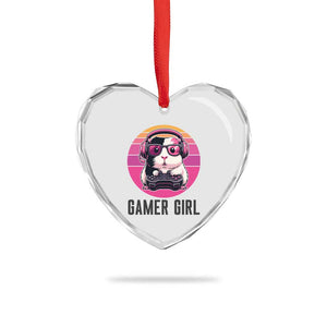 Funny Guinea Pig Video Game Rodent Lover Heart Crystal Glass Ornament Gamers Girl Sunset Retro Gift TS12 Print Your Wear
