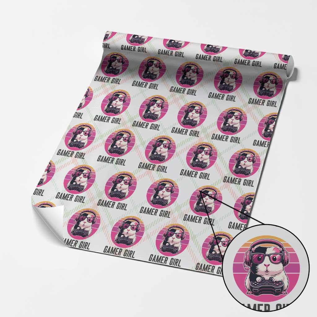 Funny Guinea Pig Video Game Rodent Lover Wrapping Paper Roll Gamers Girl Sunset Retro Gift TS12 Christmas Plaid Print Your Wear