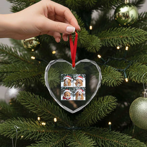Funny Guinea Pig With Santa Hat Photobooth Heart Crystal Glass Ornament Christmas Gift TS12 Print Your Wear