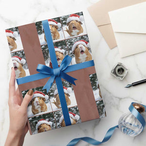 Funny Guinea Pig With Santa Hat Photobooth Wrapping Paper Roll Christmas Gift TS12 Mocha Print Your Wear