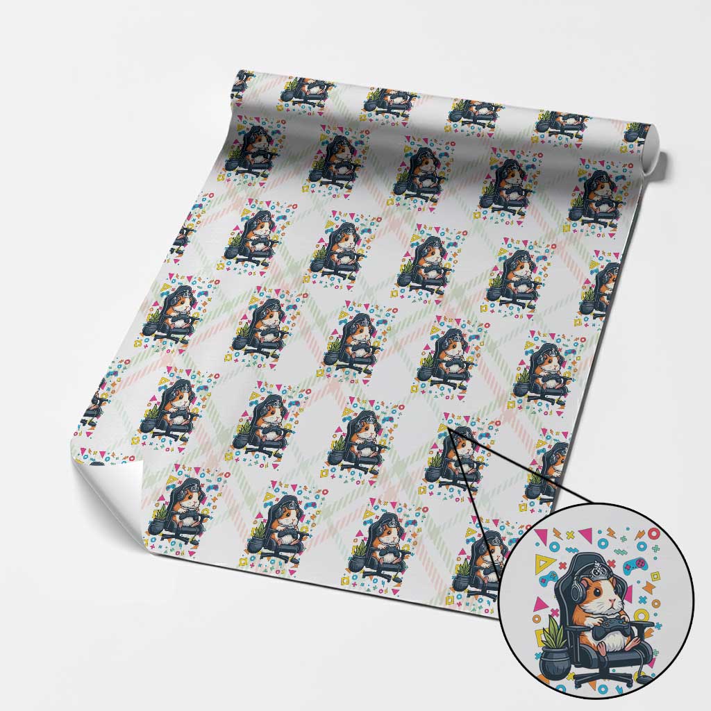 Funny Guinea Pigs And Gaming Lover Gift For Kid Wrapping Paper Roll TS12 Christmas Plaid Print Your Wear