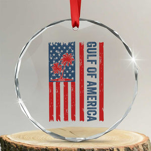 Funny Gulf Of US America Est 2025 Crystal Glass Ornament USA American Flag - Print Your Wear