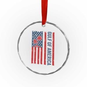 Funny Gulf Of US America Est 2025 Crystal Glass Ornament USA American Flag - Print Your Wear